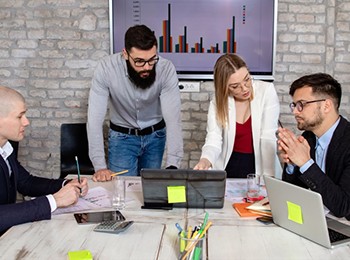 Successful Business Partners Having A Meeting.