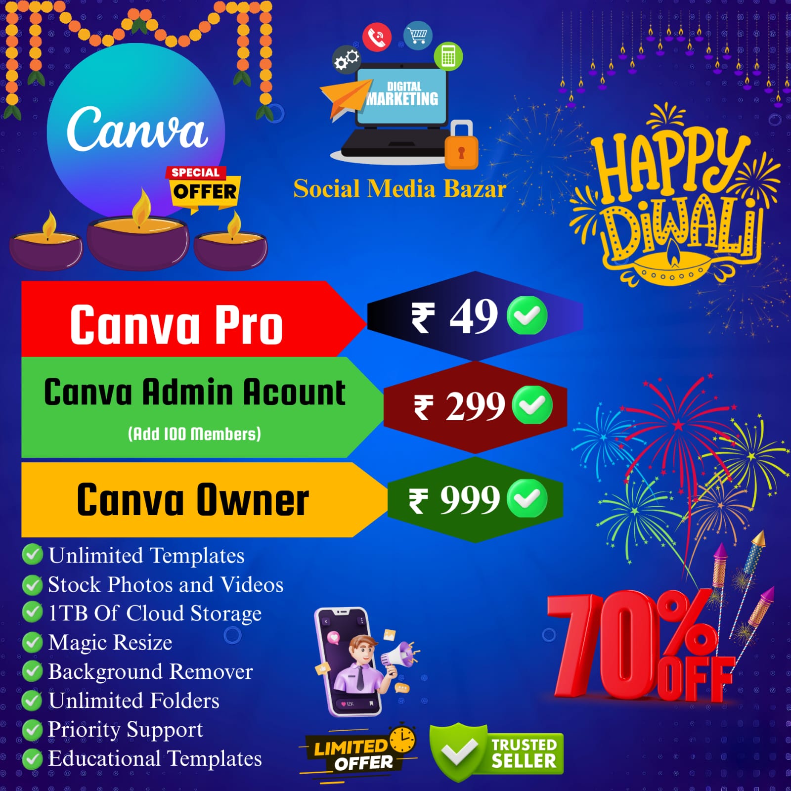Buy Canva Pro, Admin & Owner Accounts at the Lowest Price – Only on Digital Deals Pro (Weblanca.com)