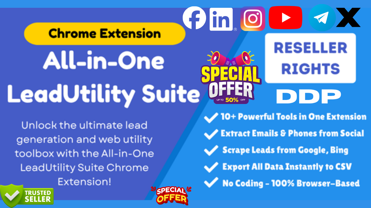 All-in-One LeadUtility Chrome Extension – Extract Unlimited Leads & Emails (2025 Edition)