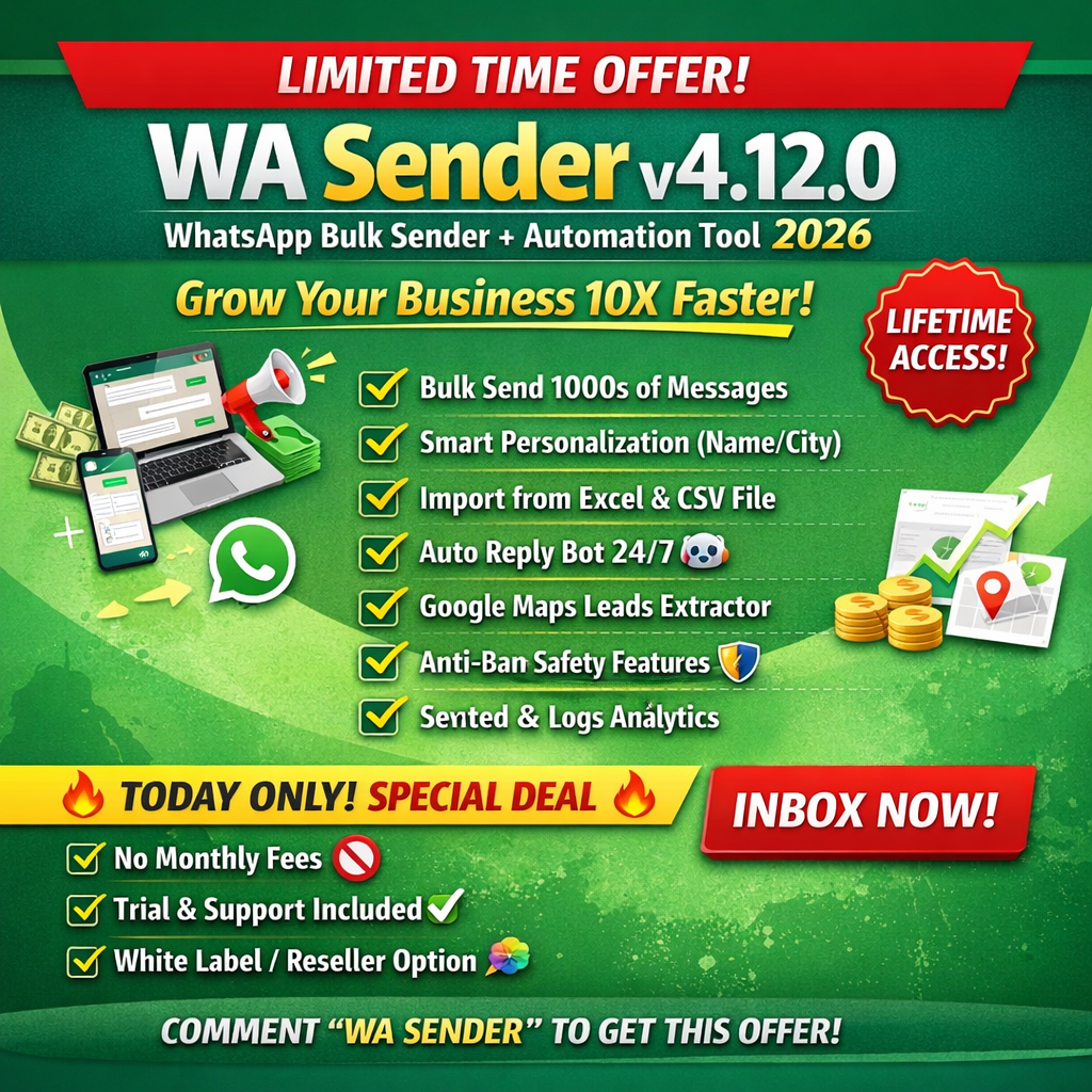 ⭐ WA Sender v4.0.6 – The Ultimate WhatsApp Bulk Sender Tool for Business Growth (2025 Guide)